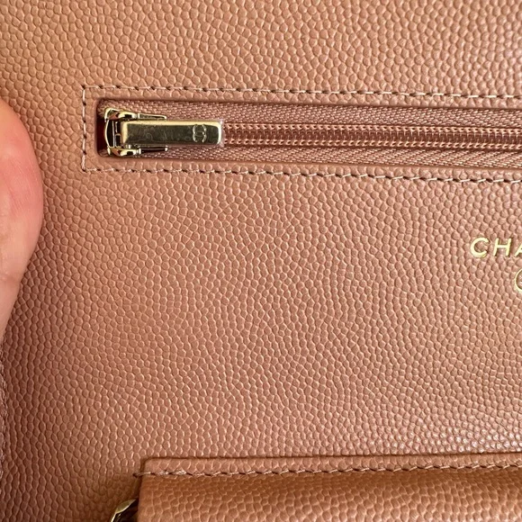 Brand New CHANEL 23P Beige Caviar GHW CC Wallet On Chain WOC with Receipt - Picture 12 of 14